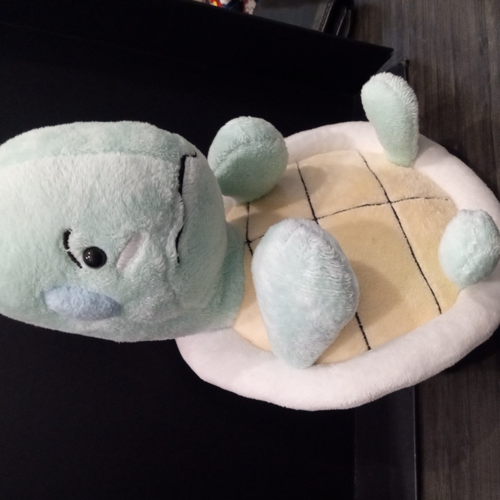 Plush Turtle Toy - Mint Green and Cream